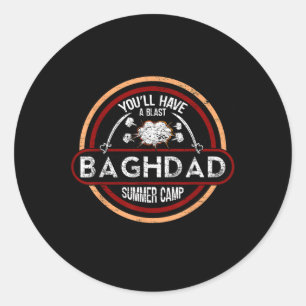 Baghdad Summer Camp _ Iraq War Veteran Military Classic Round Sticker