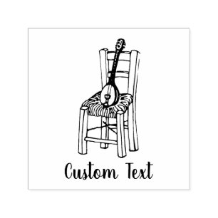 Baglama on Chair Self-inking Stamp