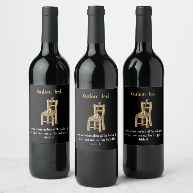 Baglama on Chair Wine Label (Bottles)