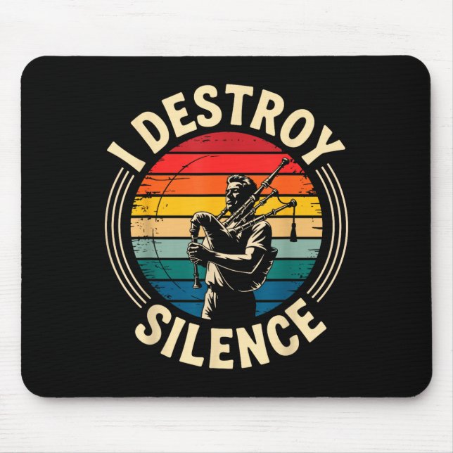 Bagpe Art For Men Women Scottish Bagper Bagpe Play Mouse Pad (Front)