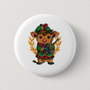 Bagpipe Bagpipes 6 Cm Round Badge