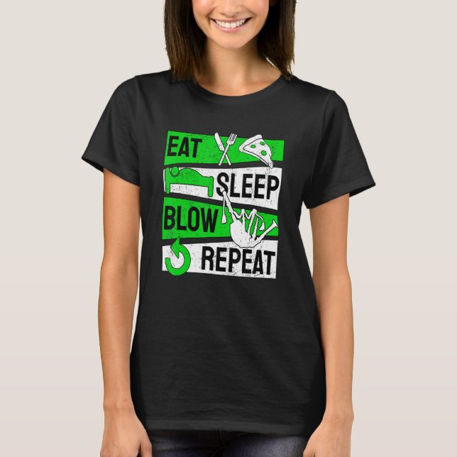 Bagpipe Bagpipes Eat Sleep Blow Repeat T-Shirt (Front)