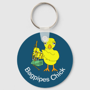 Bagpipe Chick Key Ring