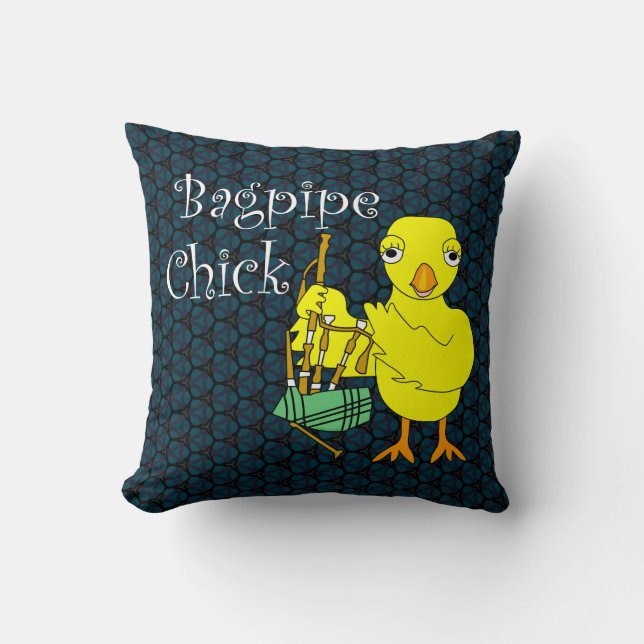 Bagpipe Chick Text Cushion (Front)