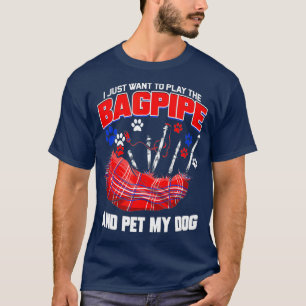 Bagpipe Dog Owner Muscian Bagpiper Gift T-Shirt