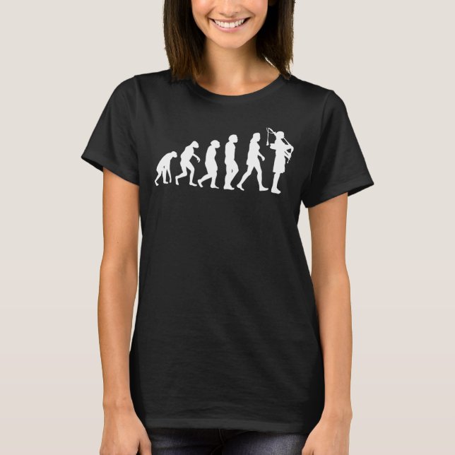 Bagpipe Human Evolution  Scotsman Bagpiping Bagpip T-Shirt (Front)