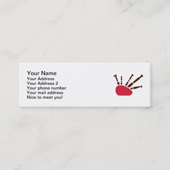 Bagpipe instrument mini business card (Front)