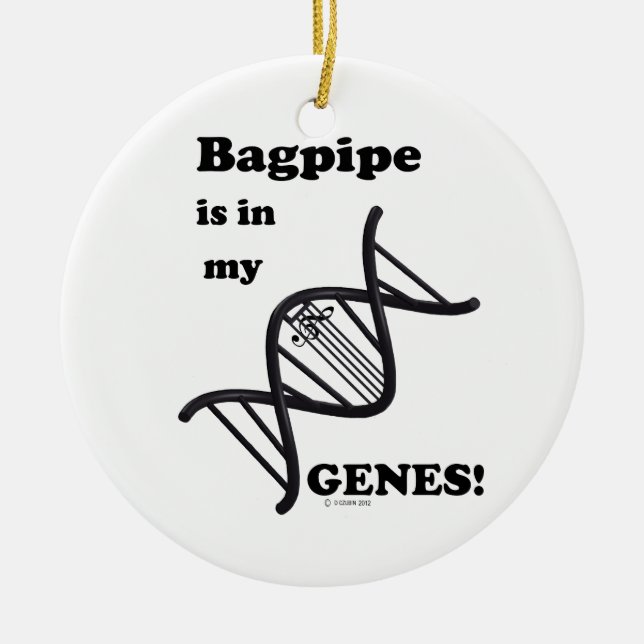 Bagpipe Is In My Genes Ceramic Tree Decoration (Front)