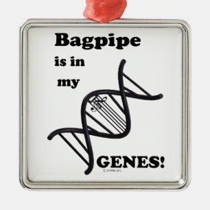 Bagpipe Is In My Genes Metal Tree Decoration