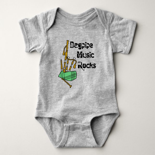 Bagpipe Music Rocks Baby Bodysuit (Front)