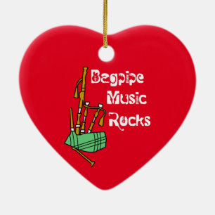 Bagpipe Music Rocks  Ceramic Tree Decoration
