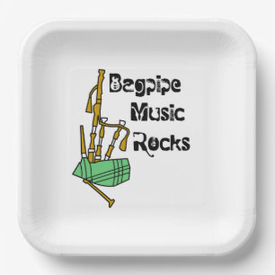 Bagpipe Music Rocks Paper Plate