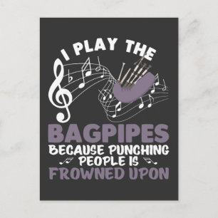 Bagpipe Musical Wind Instrument Scottish Bagpiping Postcard