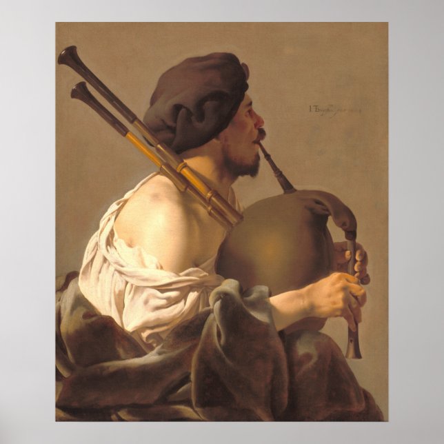 Bagpipe Player - H. ter Brugghen Fine Art Poster (Front)