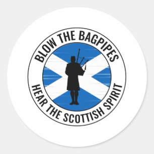 Bagpipe Player Musical Bagpiper Scottish Funny Classic Round Sticker