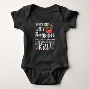 Bagpipe Quote Kilt Music Scotland Bagpiping Humor Baby Bodysuit