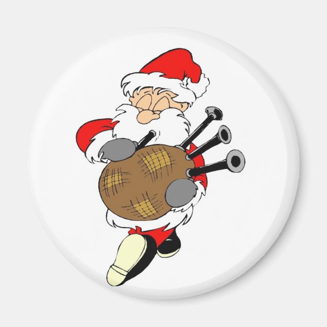 Bagpipe Santa Magnet (Front)