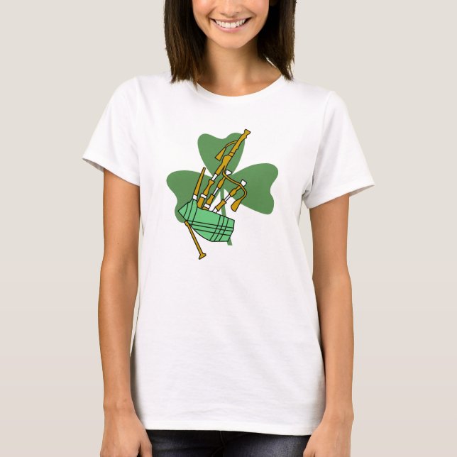 Bagpipe Shamrock T-Shirt (Front)