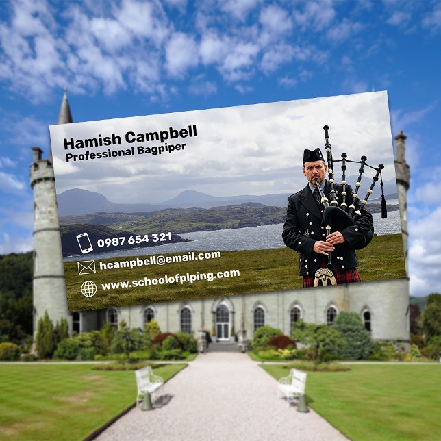 Bagpiper & Bagpiper School Business Card (Creator Uploaded)
