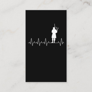 Bagpiper Heartbeat Musician Bagpipes Business Card