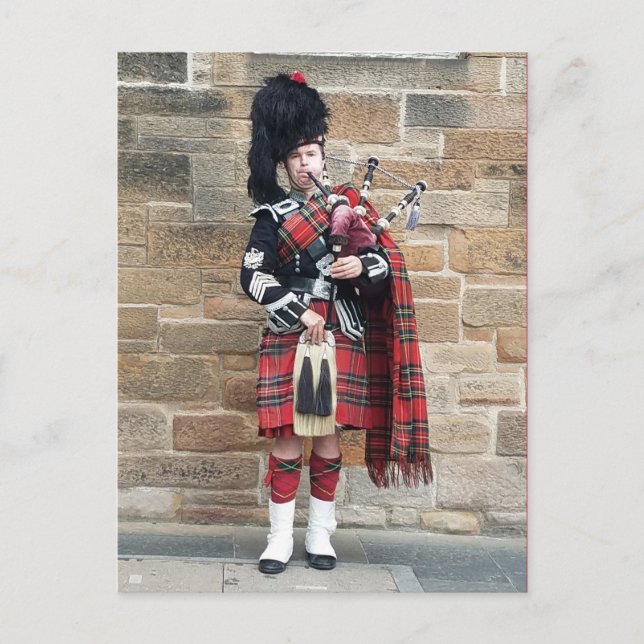 Bagpiper of Edinburgh, Scotland Postcard (Front)