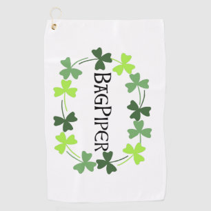 Bagpiper Shamrock Oval Golf Towel