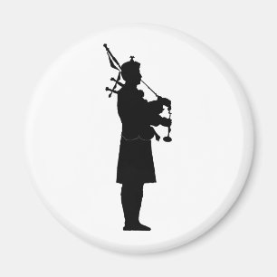 Bagpiper Silhouette Magnet
