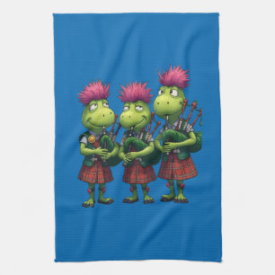 Bagpipers for Burns Supper Scottish Tea Towel