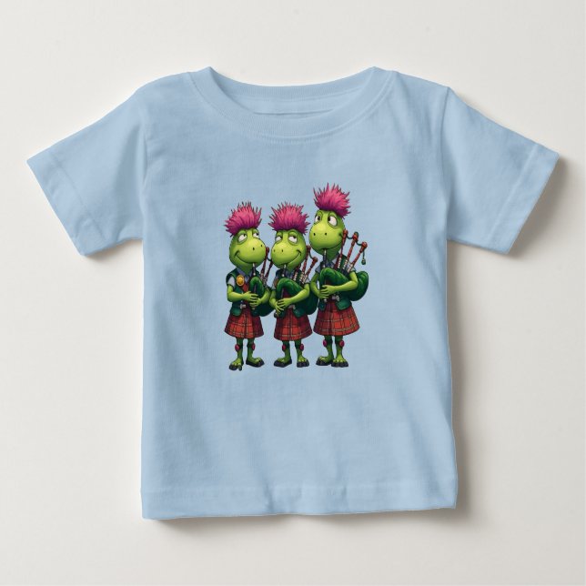 Bagpipers for Burns Supper Scottish Thistles  Baby T-Shirt (Front)