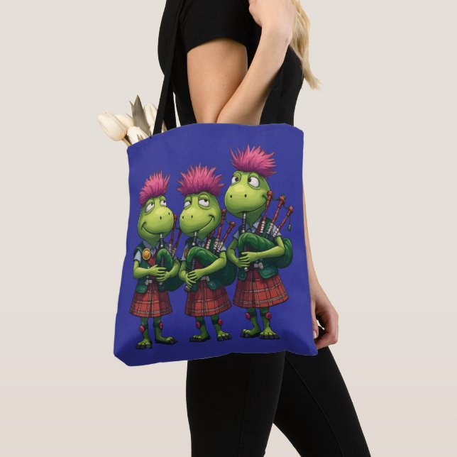 Bagpipers for Burns Supper Scottish Thistles  Tote Bag (Close Up)