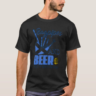 Bagpipes and Beer Thats Why Im Here Scottish Flag T-Shirt