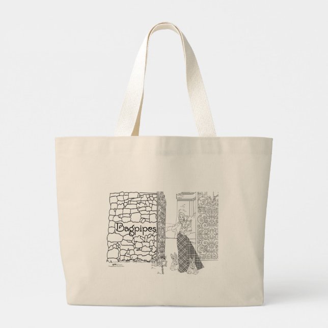 Bagpipes and Scotties in Scotland Tote Bag (Back)