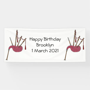 Bagpipes cartoon illustration banner