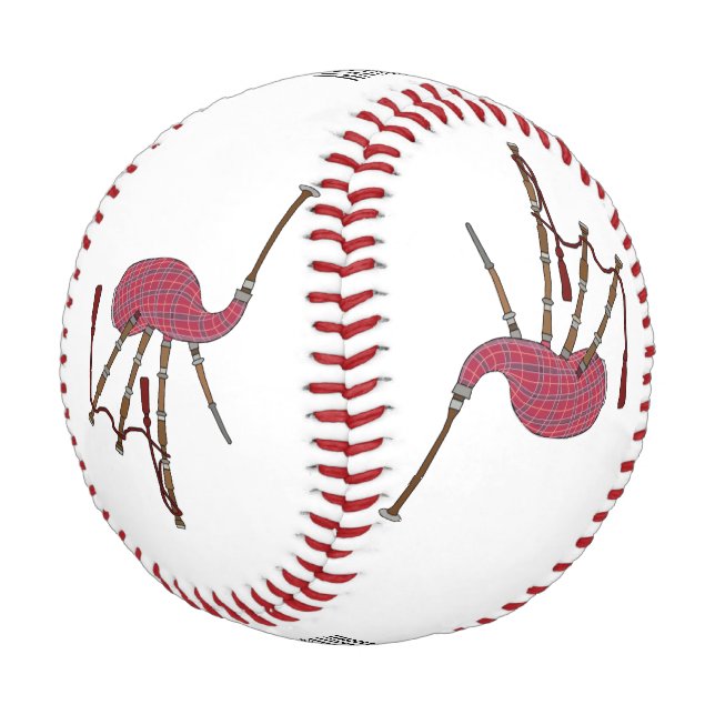 Bagpipes cartoon illustration  baseball (Angled)