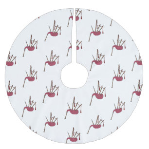 Bagpipes cartoon illustration brushed polyester tree skirt