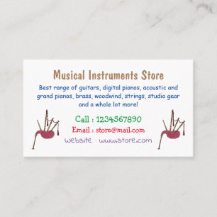 Bagpipes cartoon illustration business card