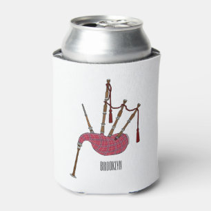 Bagpipes cartoon illustration can cooler