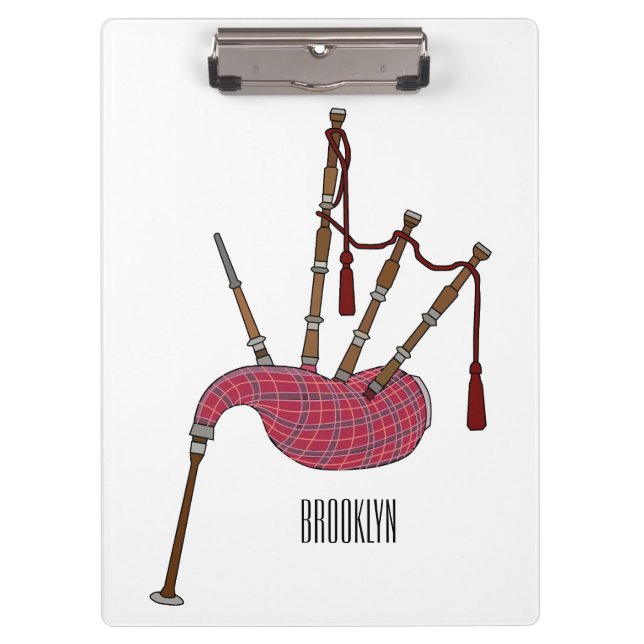 Bagpipes cartoon illustration  clipboard (Front)