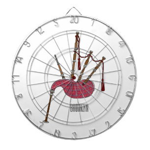 Bagpipes cartoon illustration  dartboard