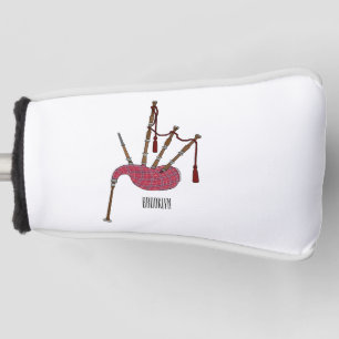 Bagpipes cartoon illustration golf head cover