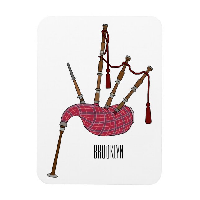 Bagpipes cartoon illustration  magnet (Vertical)