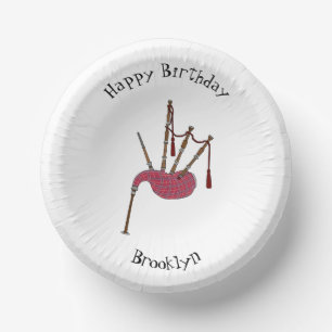 Bagpipes cartoon illustration paper plate