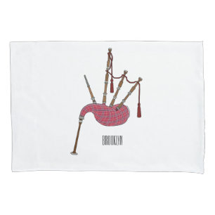 Bagpipes cartoon illustration  pillowcase