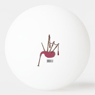 Bagpipes cartoon illustration  ping pong ball
