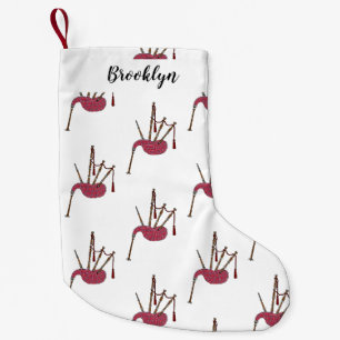 Bagpipes cartoon illustration small christmas stocking