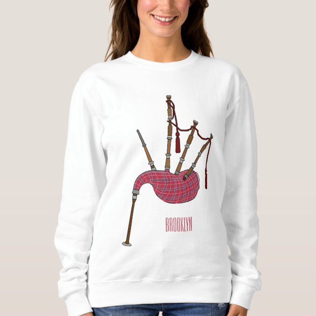 Bagpipes cartoon illustration  sweatshirt (Front)