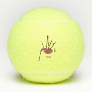 Bagpipes cartoon illustration  tennis balls