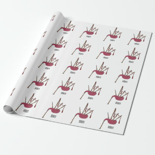 Bagpipes cartoon illustration  wrapping paper