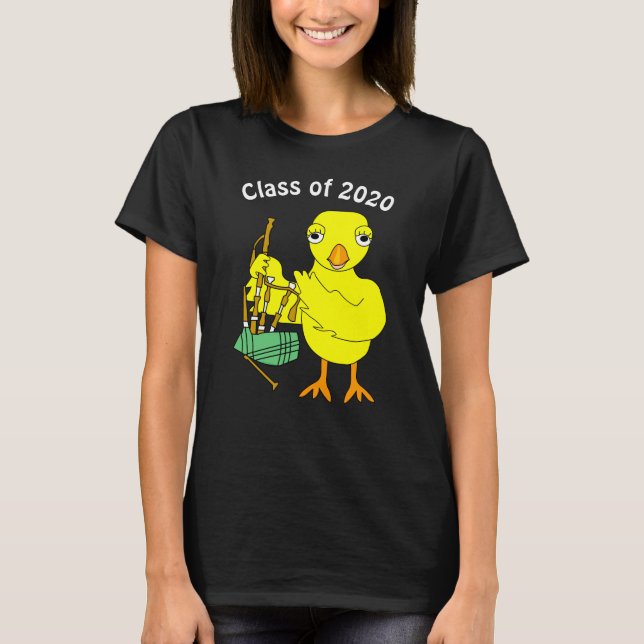 Bagpipes Chick Graduation T-Shirt (Front)