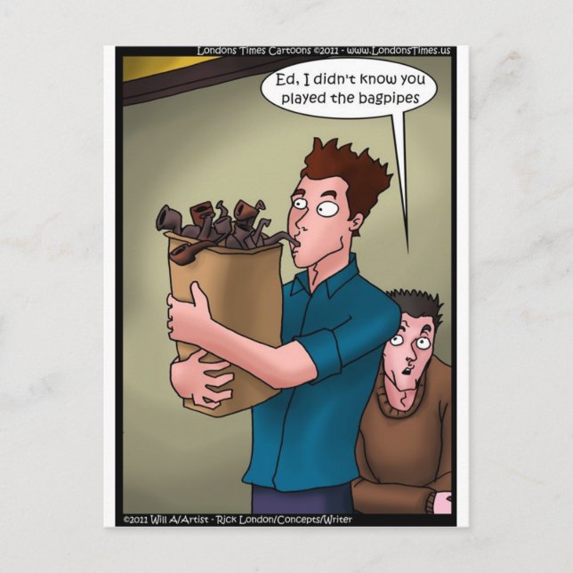 Bagpipes Funny Gifts Tees Mugs Cards Etc (Front)